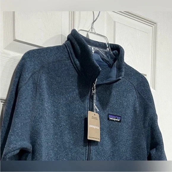 Patagonia Women's Large Better Sweater 1/4 Zip Pullover Utility Blue NWT - Picture 2 of 6